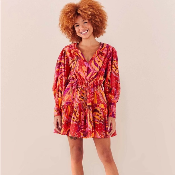 Farm Rio Banana Juice Cotton Minidress - Picture 6 of 15